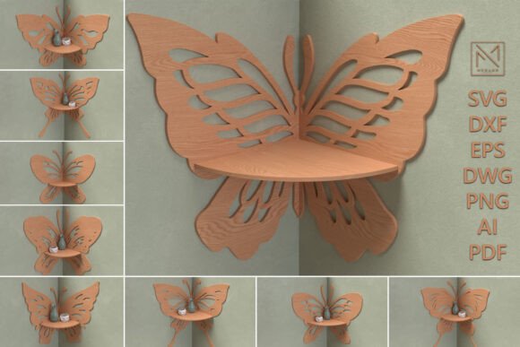 9 Butterfly Corner Shelf Designs – SVG