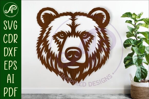 Bear Face Wall Art Sign, SVG File: A Versatile Digital Design for Creative Projects