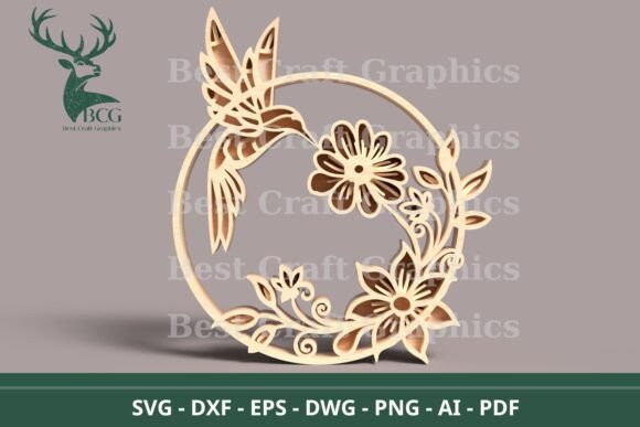 Birds Multilayer SVG Hummingbird Art