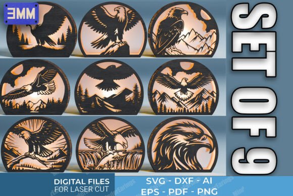 Eagle Lantern SVG Bundle
