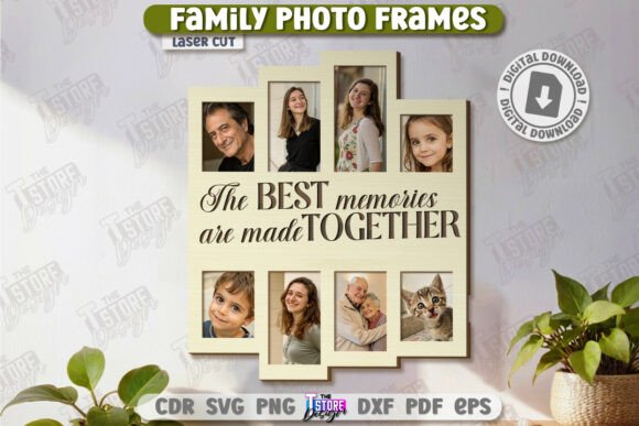 Family Photo Frames Laser Cut CNC File