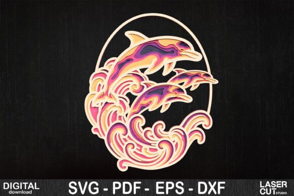 Jumping Dolphins Ocean Waves SVG: A Creative Powerhouse for Laser Cutting Enthusiasts