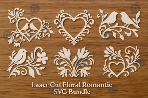 Laser Cut Floral Romantic SVG Bundle