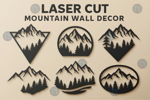 Laser Cut Mountain Wall Decor SVG Bundle