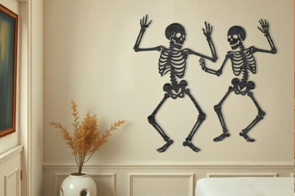 Laser Cut Skeleton Wall Art SVG
