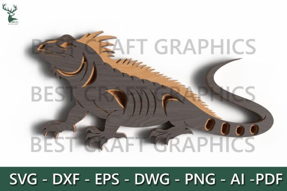 Layered Iguana Laser Cut SVG for Creative and Practical Projects
