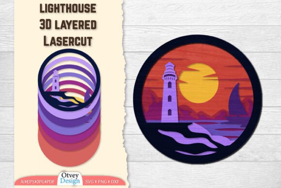 Lighthouse 3D Layered Lasercut: Precision Meets Creativity in Digital Design