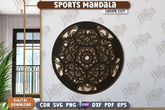 Multilayered Sports Mandala Laser Cut: A Creative Solution for Custom Wood and Acrylic Art