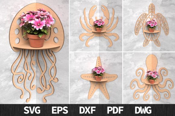 Ocean Corner Shelf Bundle Laser Cut