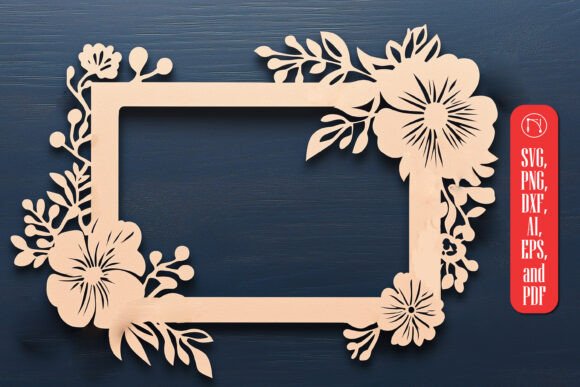 Paper Cut Floral Photo Frame SVG Cut File