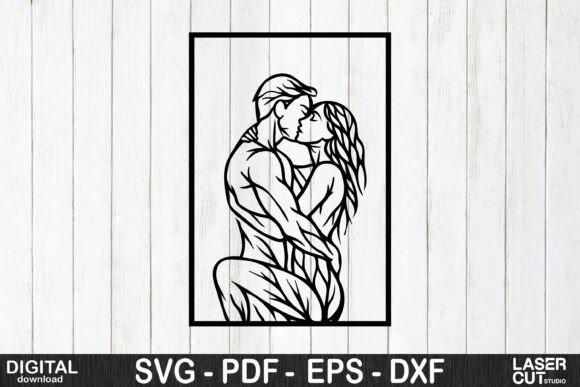 Passionate Couple Silhouette Art: A Timeless Expression of Love in Digital Form