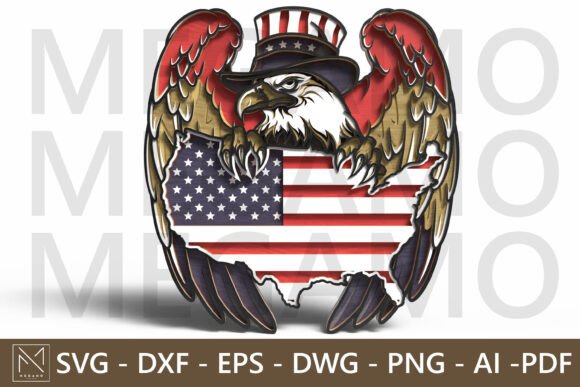 Patriotic Bald Eagle USA Map Laser Cut: A Symbol of American Pride in Modern Design
