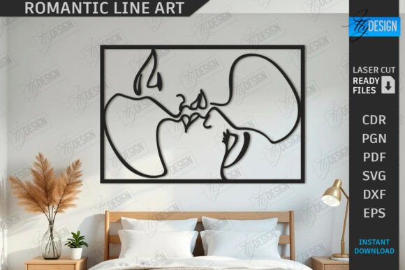 Romantic Line Art Laser Cut Wall Decor