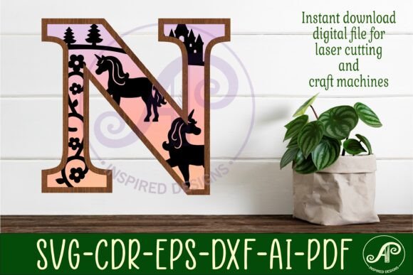 Unicorns Letter Wall Sign N: A Versatile Digital Design for Creative Projects