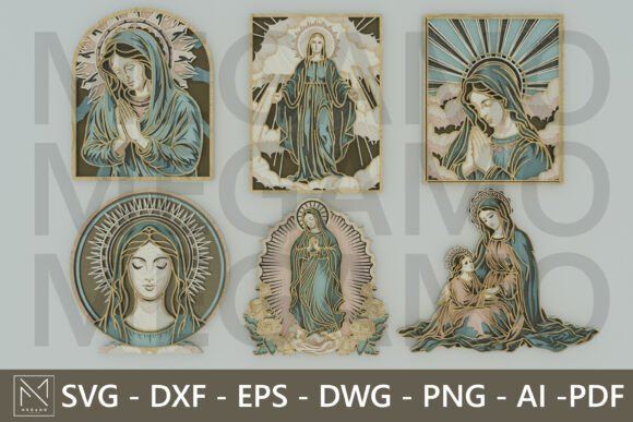 Virgin Mary Bundle Laser Cut SVG